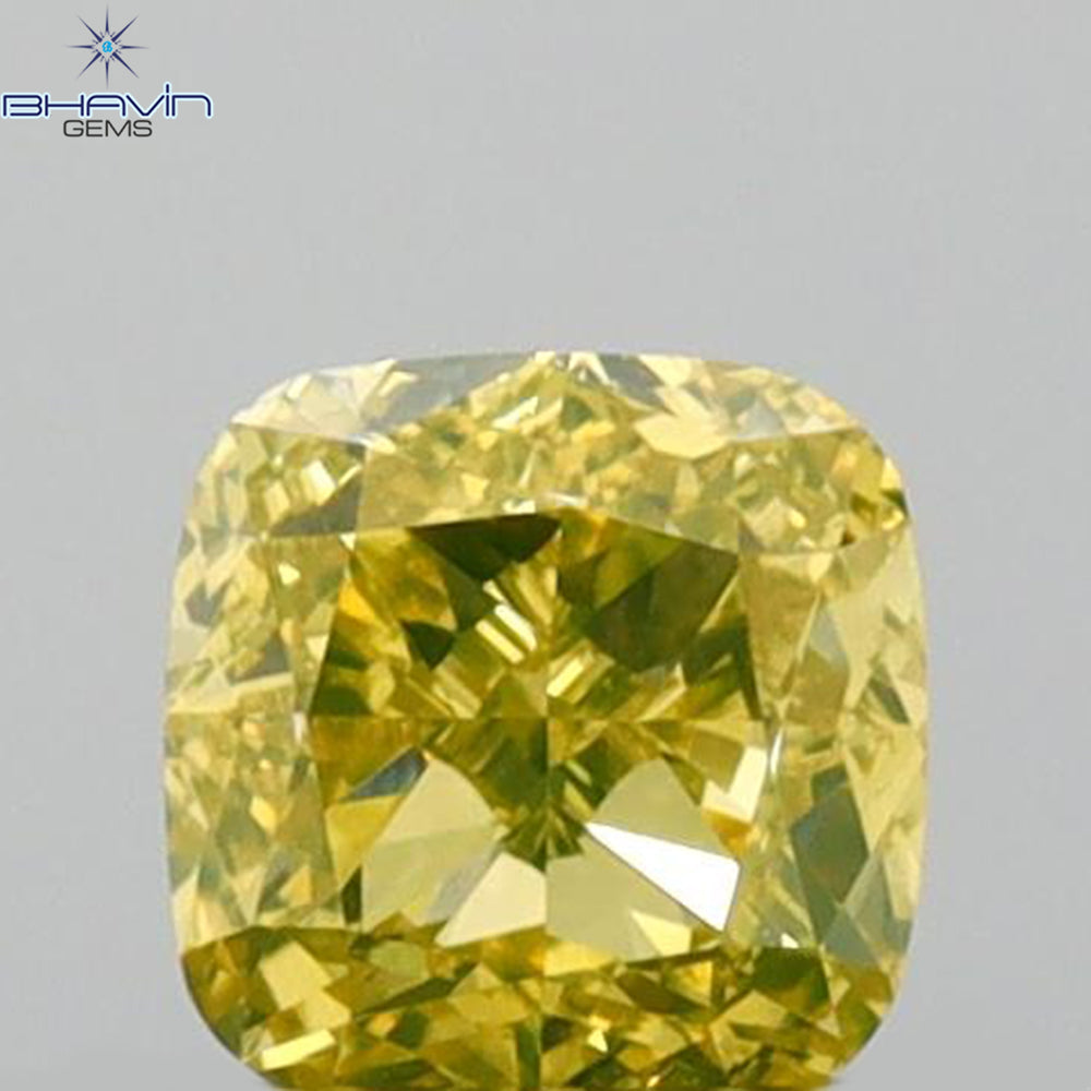 0.30 CT Cushion Shape Natural Diamond Parrot Color VS1 Clarity (3.63 MM)