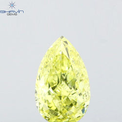0.31 CT Pear Shape Natural Diamond Yellow Color VS2 Clarity (5.37 MM)