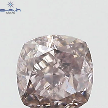GIA Certified 0.30 CT Cushion Diamond Pink Brown Color Natural Loose Diamond SI2 Clarity (3.64 MM)