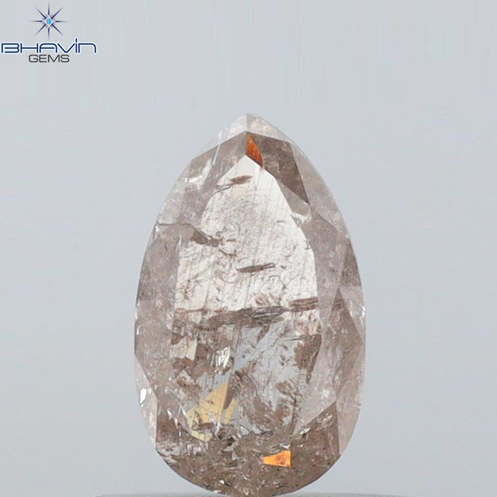 0.39 CT ペアシェイプ ナチュラル ルース ダイヤモンド ソルト アンド ペッパー カラー I3 クラリティ (5.27 MM)