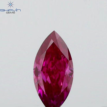0.10 CT Marquise Shape Natural Diamond Pink Color VS1 Clarity (4.52 MM)