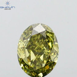 0.18 CT Oval Shape Natural Diamond Green (CHAMELEON) Color VS2 Clarity (3.88 MM)