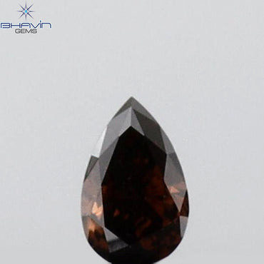 0.11 CT Pear Shape Natural Diamond Red Color VS1 Clarity (3.70 MM)