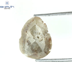 1.55 CT Uncut Shape Peach Natural Loose Diamond I3 Clarity (10.56 MM)