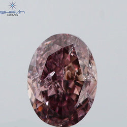 0.29 CT Oval Shape Natural Diamond Pink Color SI2 Clarity (4.52 MM)