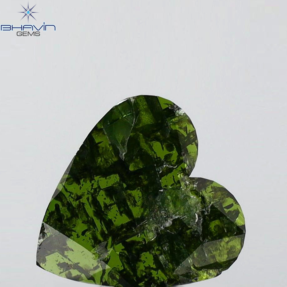 0.50 CT Heart Diamond Enhanced Green Color Clarity I3 (7.51 MM)