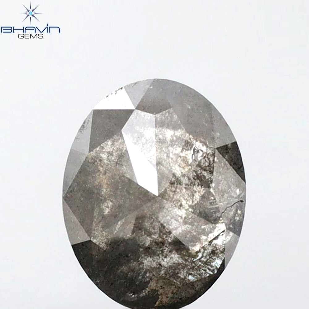 1.49 CT Oval Shape Natural Diamond Salt And Papper Color I3 Clarity (8.15 MM)
