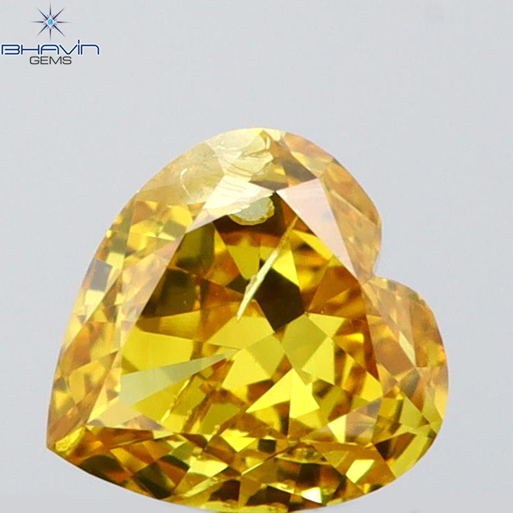 0.25 CT Heart Shape Natural Loose Diamond Orange Color SI2 Clarity (4.20 MM)