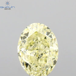 0.40 CT Oval Shape Natural Diamond Yellow Color VS2 Clarity (5.07 MM)