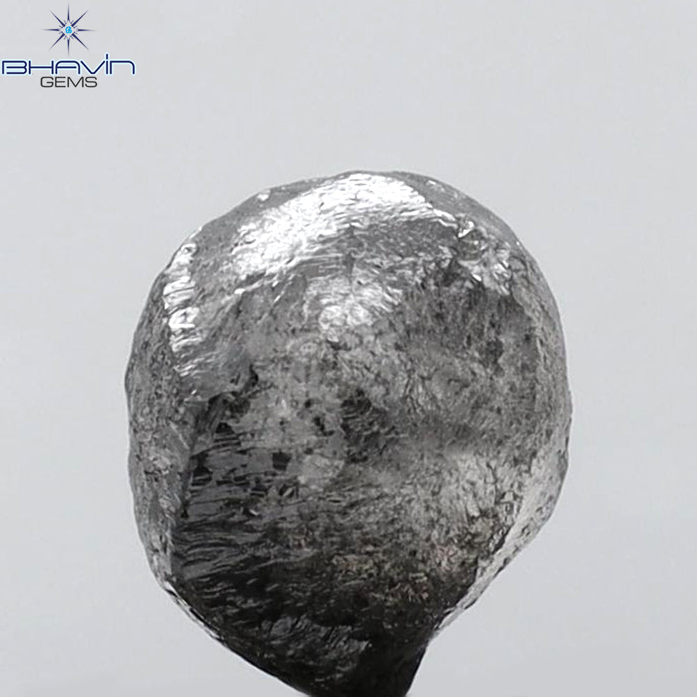 2.49 CT Rough Shape Natural Diamond Salt And Pepper Color I3 Clarity (7.36 MM)