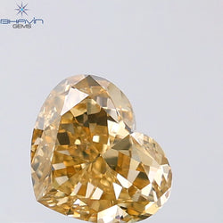 1.03  CT Heart Shape Natural Diamond Brown Orange Color VS1 Clarity (6.52 MM)