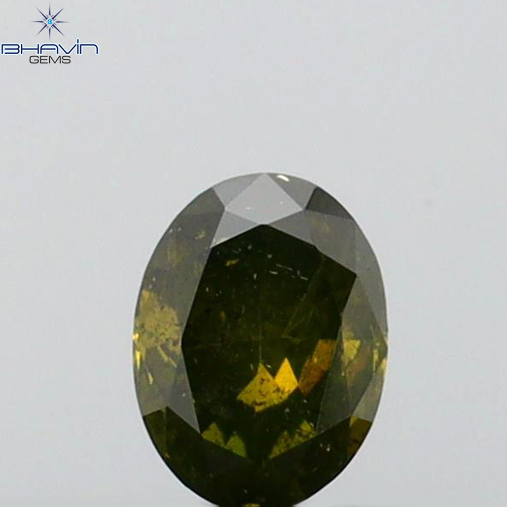 0.22 CT Oval Shape Natural Diamond Green Color SI2 Clarity (4.31 MM)
