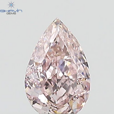 GIA Certified 0.25 CT Pear Diamond Orangy Pink Color Natural Loose Diamond (5.30 MM)