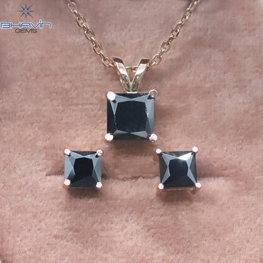 ダイヤモンド ペンダント イヤリング、ハート ダイヤモンド、ブラック ダイヤモンド、イエロー ゴールド、ブライダル ネックレス