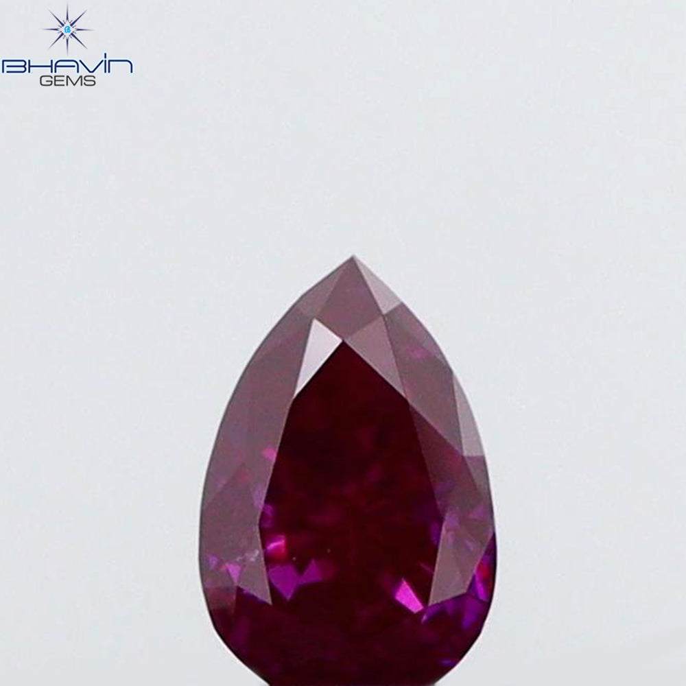 0.09 CT Pear Shape Natural Diamond Pink Color SI1 Clarity (3.52 MM)