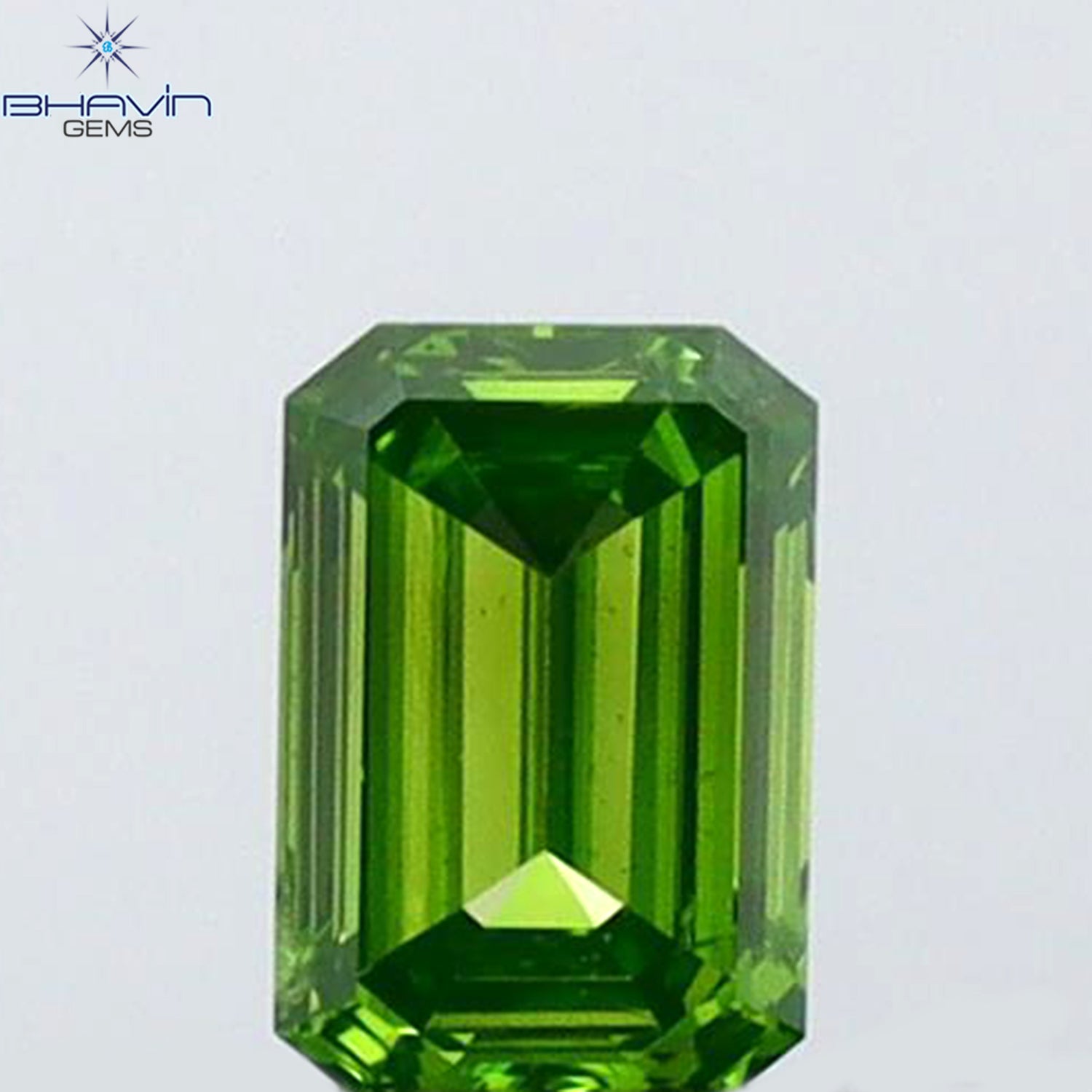 0.14 CT Emerald Shape Natural Diamond Green Color VS1 Clarity (3.70 MM)