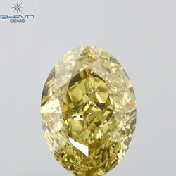 GIA Certified 1.01 CT Oval Shape Natural Diamond Brownish Greenish Yellow (CHAMELEON) Color SI2 Clarity (7.37 MM)