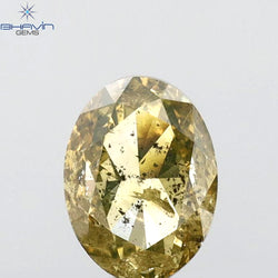 1.02 CT Oval Shape Natural Diamond Brown Yellow Color I3 Clarity (6.62 MM)
