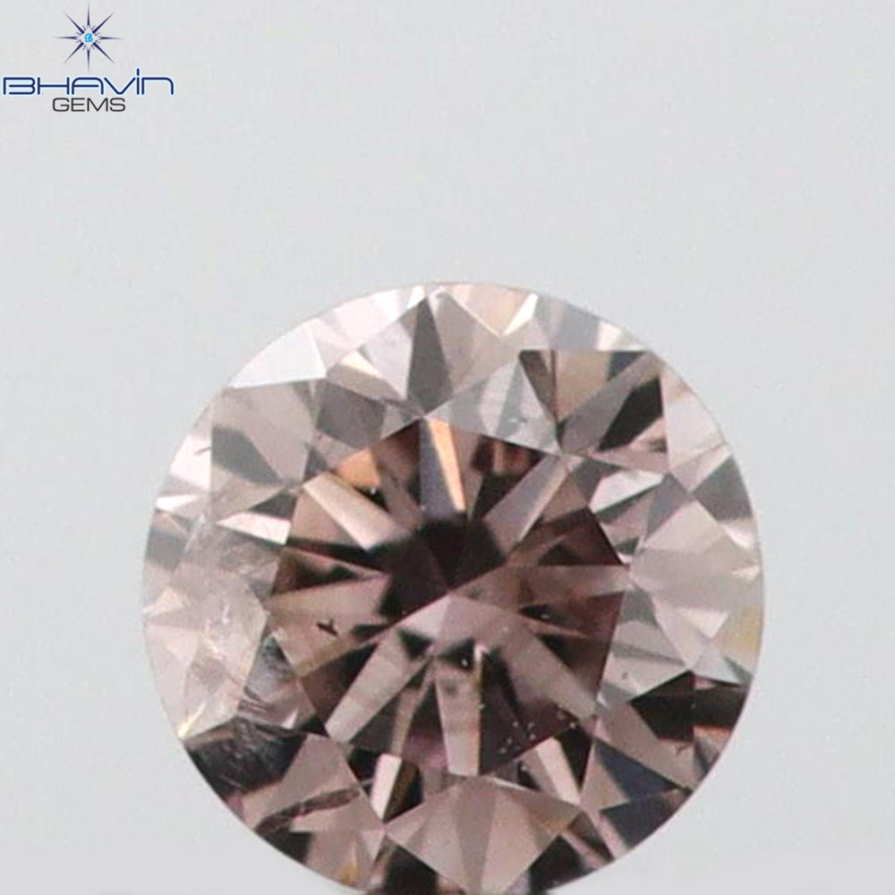0.06 CT Round Shape Natural Diamond Pink Color SI1 Clarity (2.57 MM)