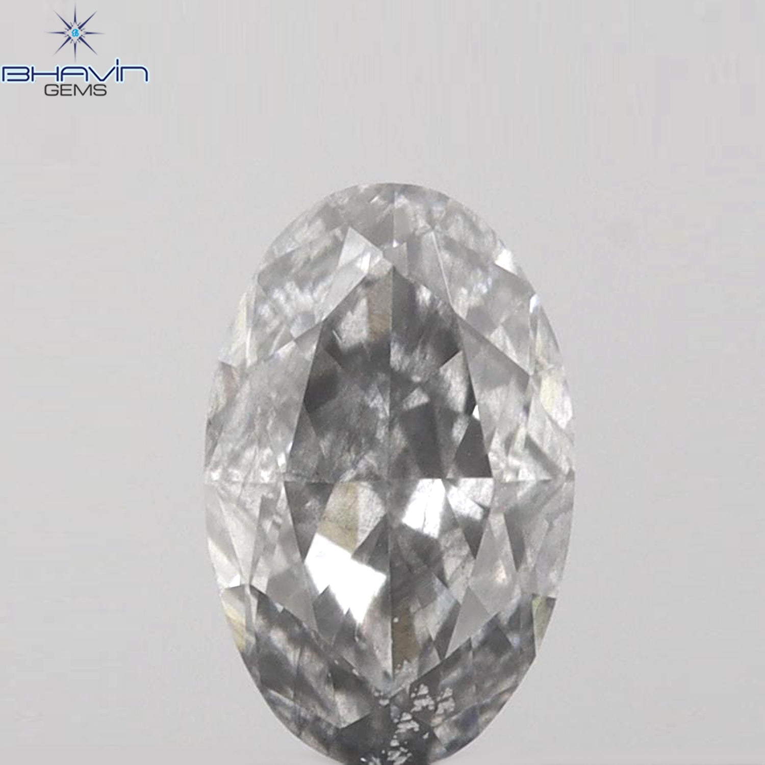 0.29 CT Oval Shape Natural Diamond Bluish Grey Color SI1 Clarity (5.42 MM)