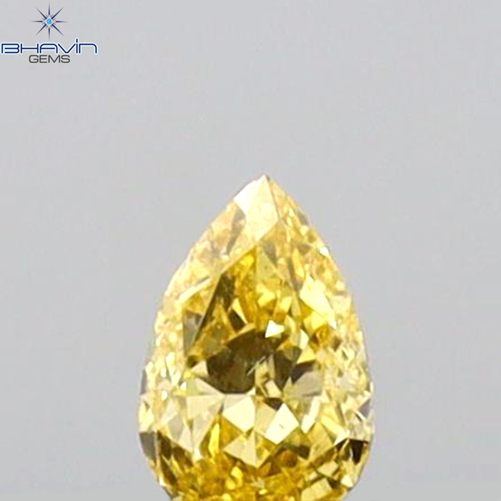 0.08 CT Pear Shape Natural Diamond Yellow Color VS2 Clarity (3.44 MM)