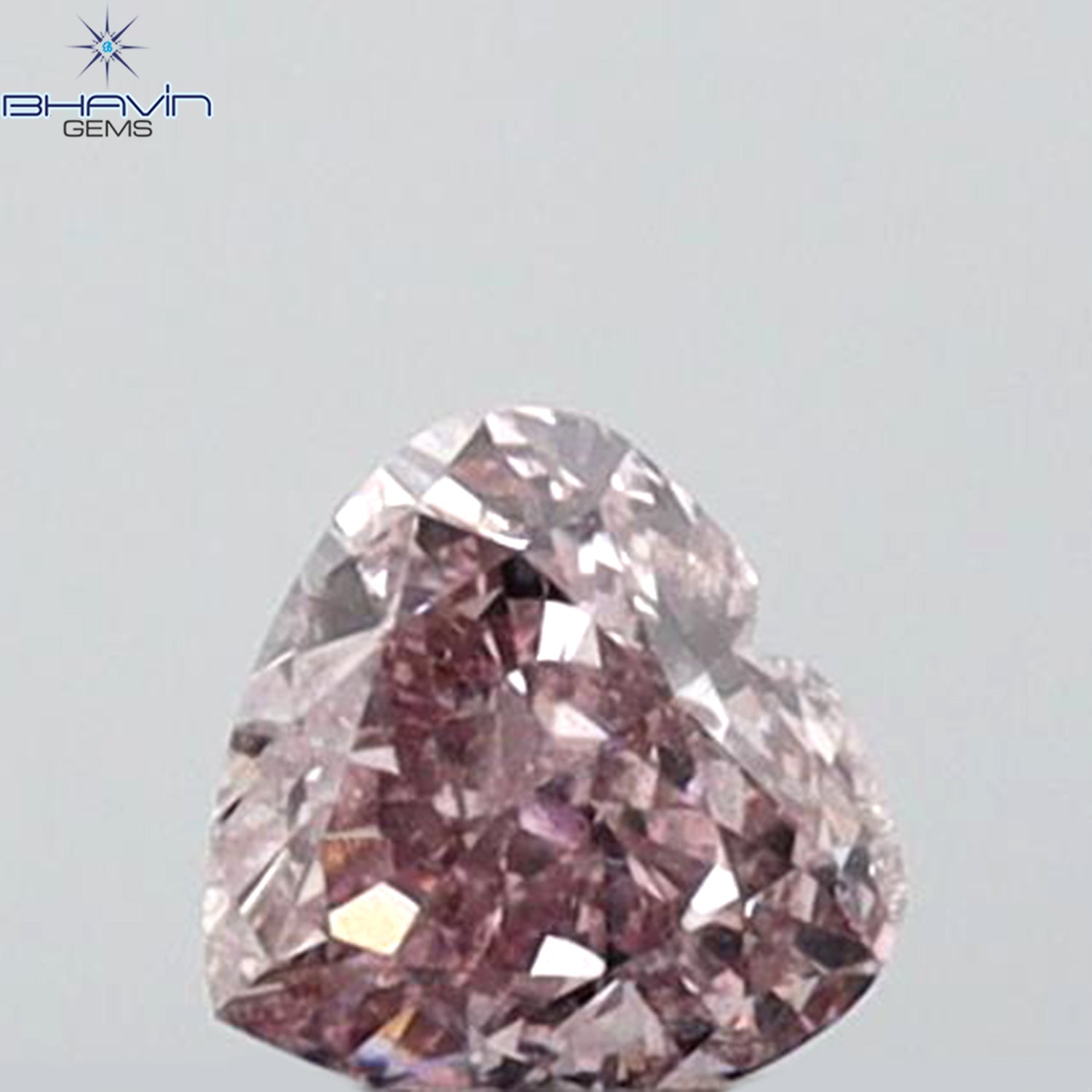 GIA Certified 0.25 CT Heart Diamond Brownish Pink Color Natural Loose Diamond (3.69 MM)