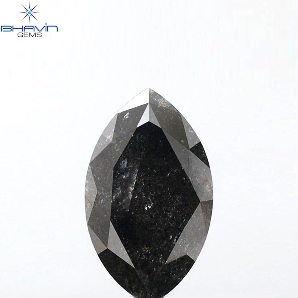 1.06 CT Marquise Shape Natural Loose Diamond Black (Salt And pepper) Color I3 Clarity (9.08 MM)