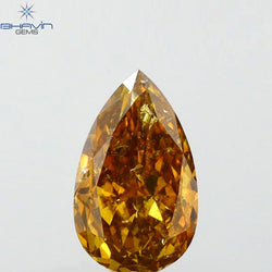 0.65 CT Pear Shape Natural Diamond Green (Chameleon) Color SI2 Clarity (4.20 MM)
