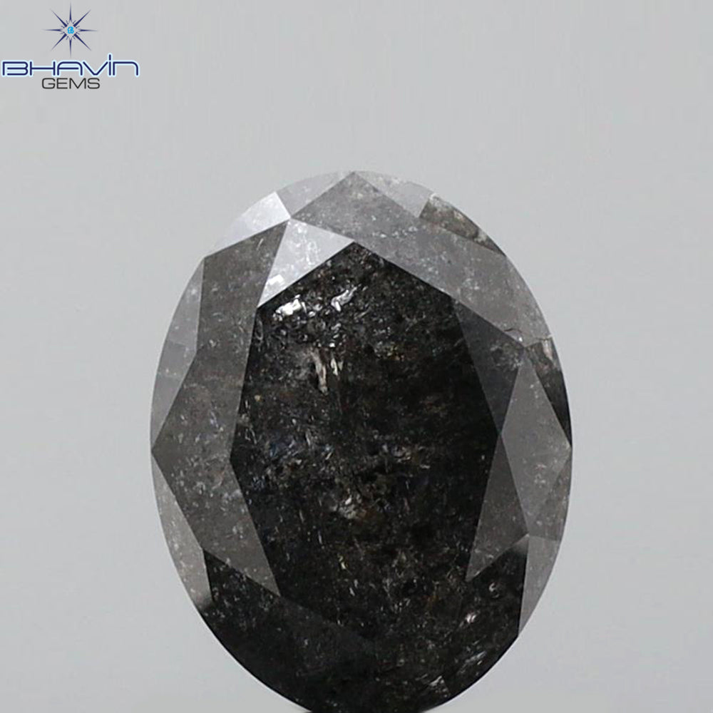 1.25 CT Oval Shape Natural Diamond Salt And Papper Color I3 Clarity (7.28 MM)