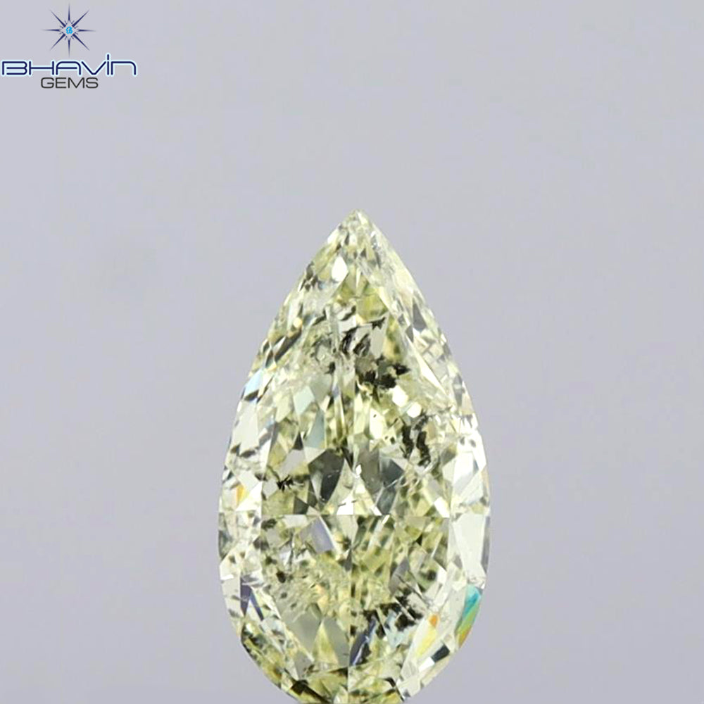 1.01 CT Pear Shape Natural Diamond Yellow Color I1 Clarity (9.21 MM)