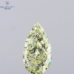 1.01 CT Pear Shape Natural Diamond Yellow Color I1 Clarity (9.21 MM)