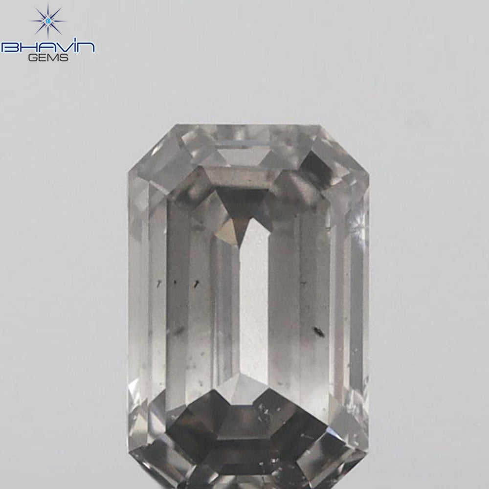 0.30 CT Emerald Shape Natural Diamond Grey Color VS2 Clarity (4.78 MM)