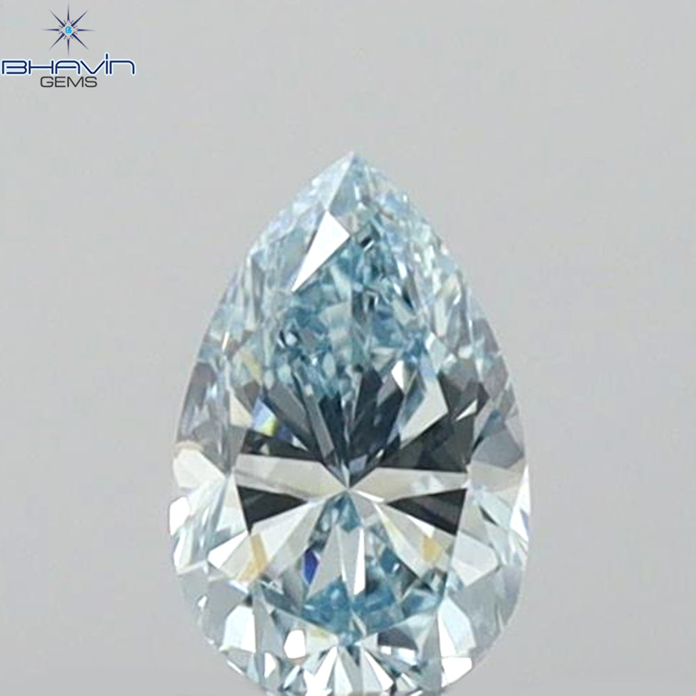 0.18 CT Pear Shape Natural Diamond Blue Color VS1 Clarity (4.70 MM)