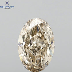1.01 CT Oval Shape Natural Diamond Brown Color I1 Clarity (7.60 MM)
