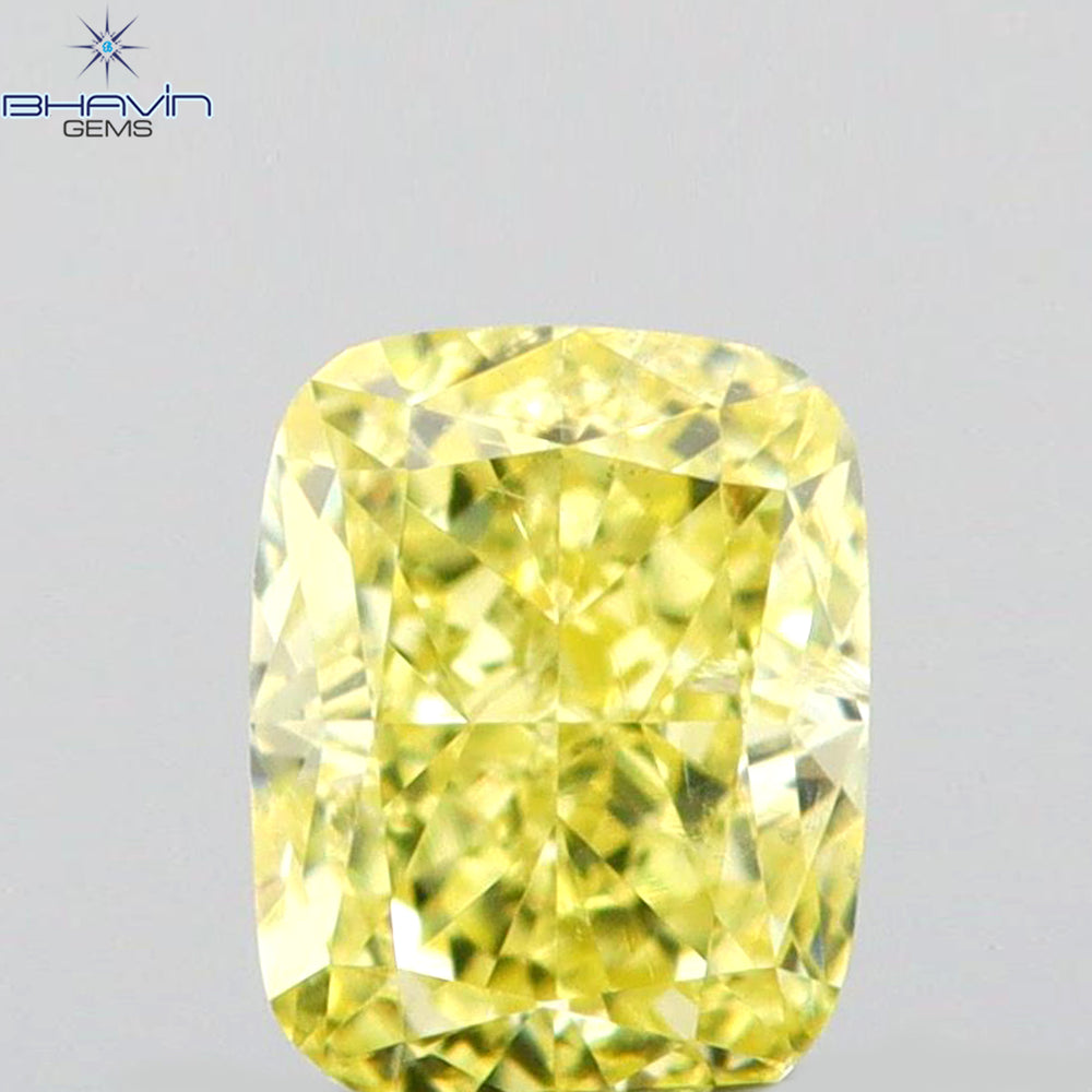 0.26 CT Cushion Shape Natural Diamond Yellow Color VS2 Clarity (4.06 MM)