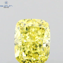 0.26 CT Cushion Shape Natural Diamond Yellow Color VS2 Clarity (4.06 MM)