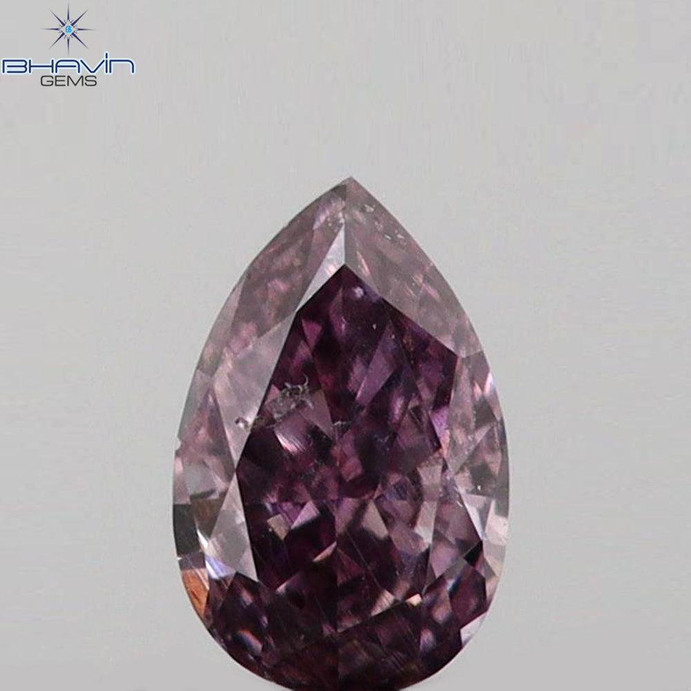 0.07 CT Pear Shape Natural Diamond Pink Color SI1 Clarity (3.35 MM)