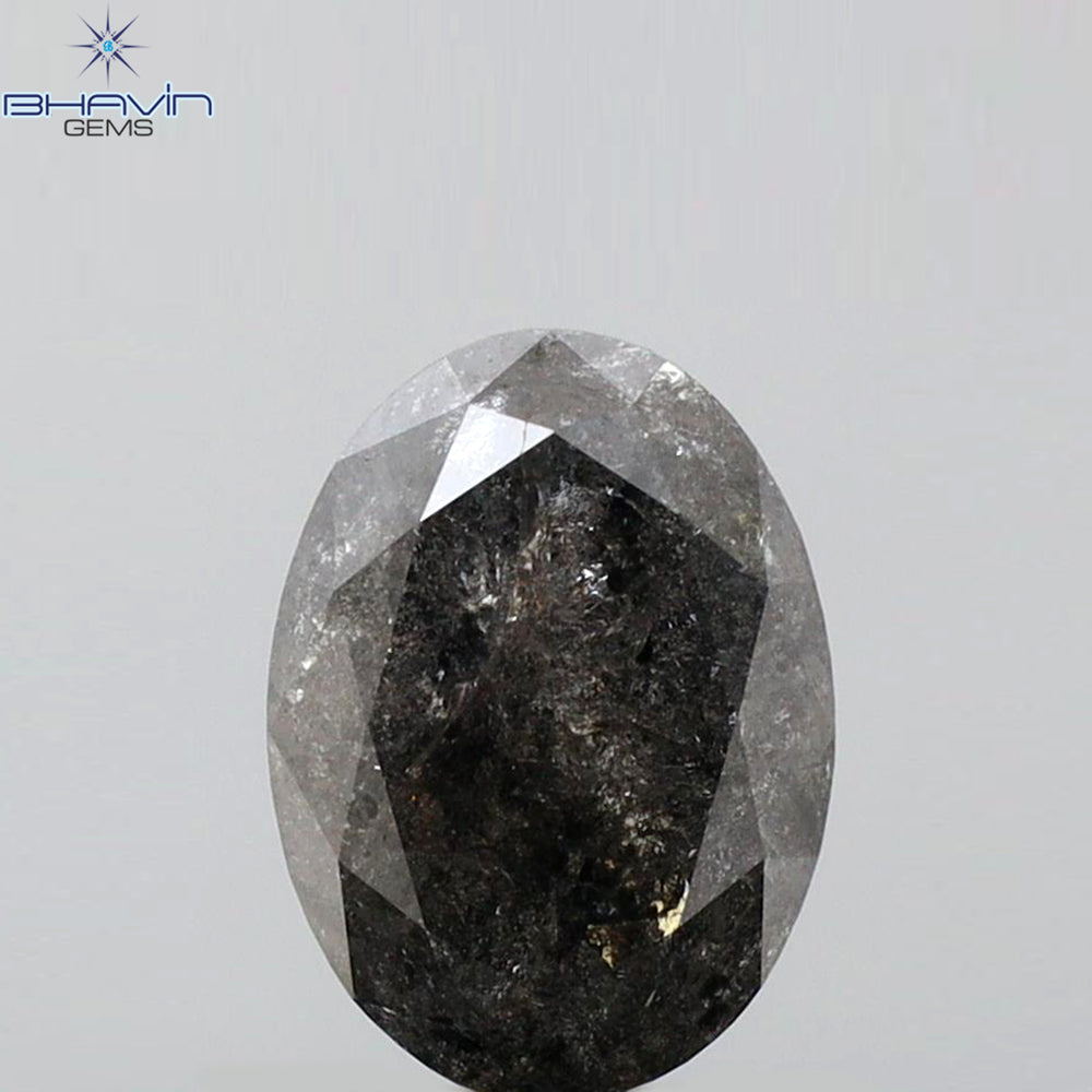 1.53 CT Oval Shape Natural Diamond Salt And Papper Color I3 Clarity (7.91 MM)
