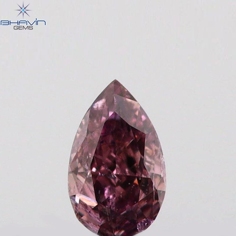 0.08 CT Pear Shape Natural Diamond Pink Color SI1 Clarity (3.50 MM)