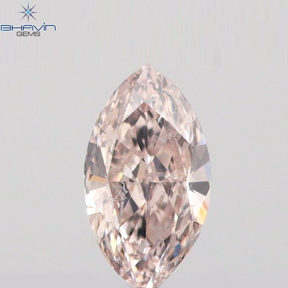 0.14 CT Marquise Shape Natural Loose Diamond Pink Color SI1 Clarity (5.03 MM)