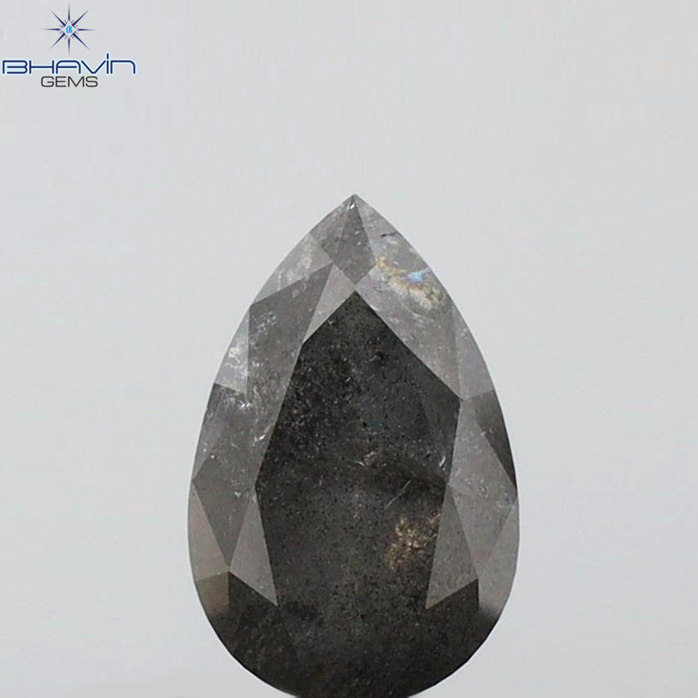 0.80 CT Pear Shape Natural Loose Diamond Salt And Pepper Color I3 Clarity (7.24 MM)