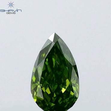 0.15 CT Pear Shape Natural Diamond Green Color VS1 Clarity (4.58 MM)