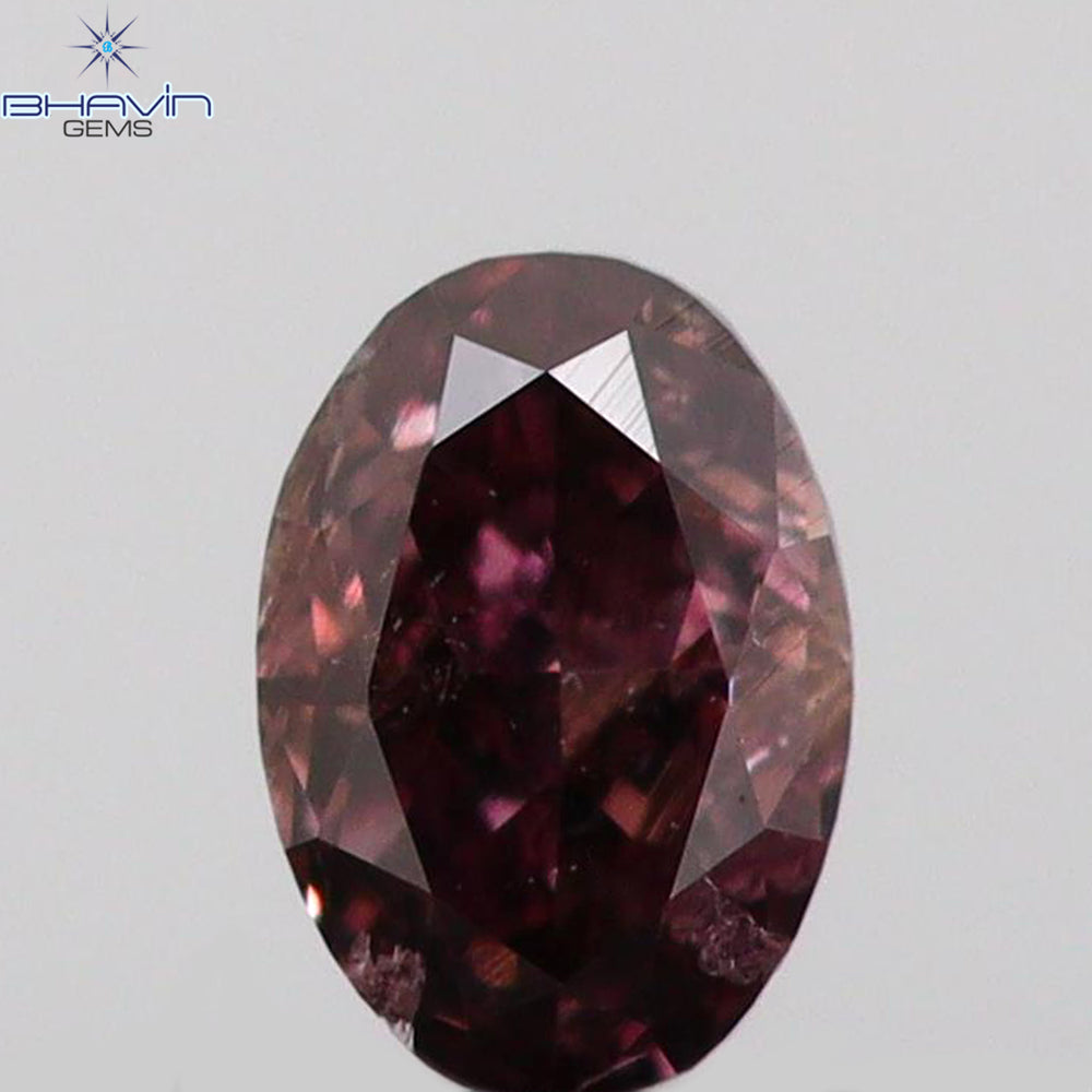 0.14 CT Oval Shape Natural Diamond Pink Color I1 Clarity (3.64 MM)