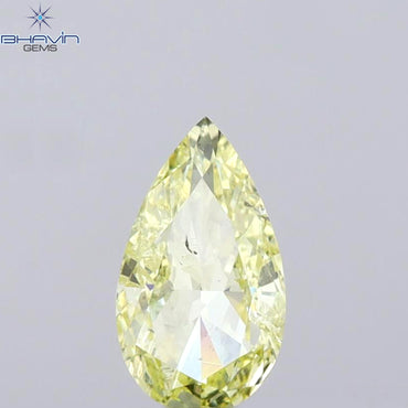 1.00 CT Pear Shape Natural Diamond Yellow Color SI2 Clarity (9.00 MM)