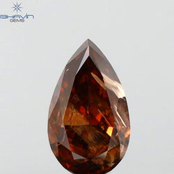 0.60 CT Pear Shape Natural Loose Diamond Brown Pink Color I3 Clarity (6.86 MM)