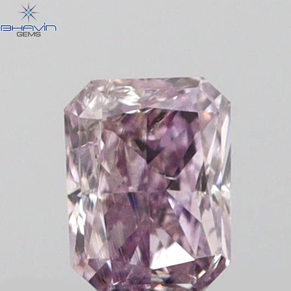 0.10 CT Radiant Shape Natural Diamond Pink Color SI1 Clarity (2.90 MM)