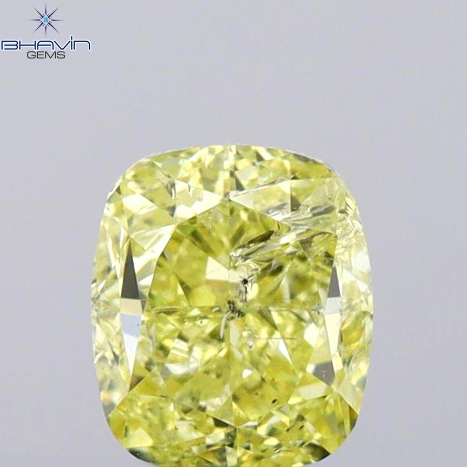 1.01 CT Cushion Shape Natural Diamond Yellow Color I2 Clarity (5.60 MM)