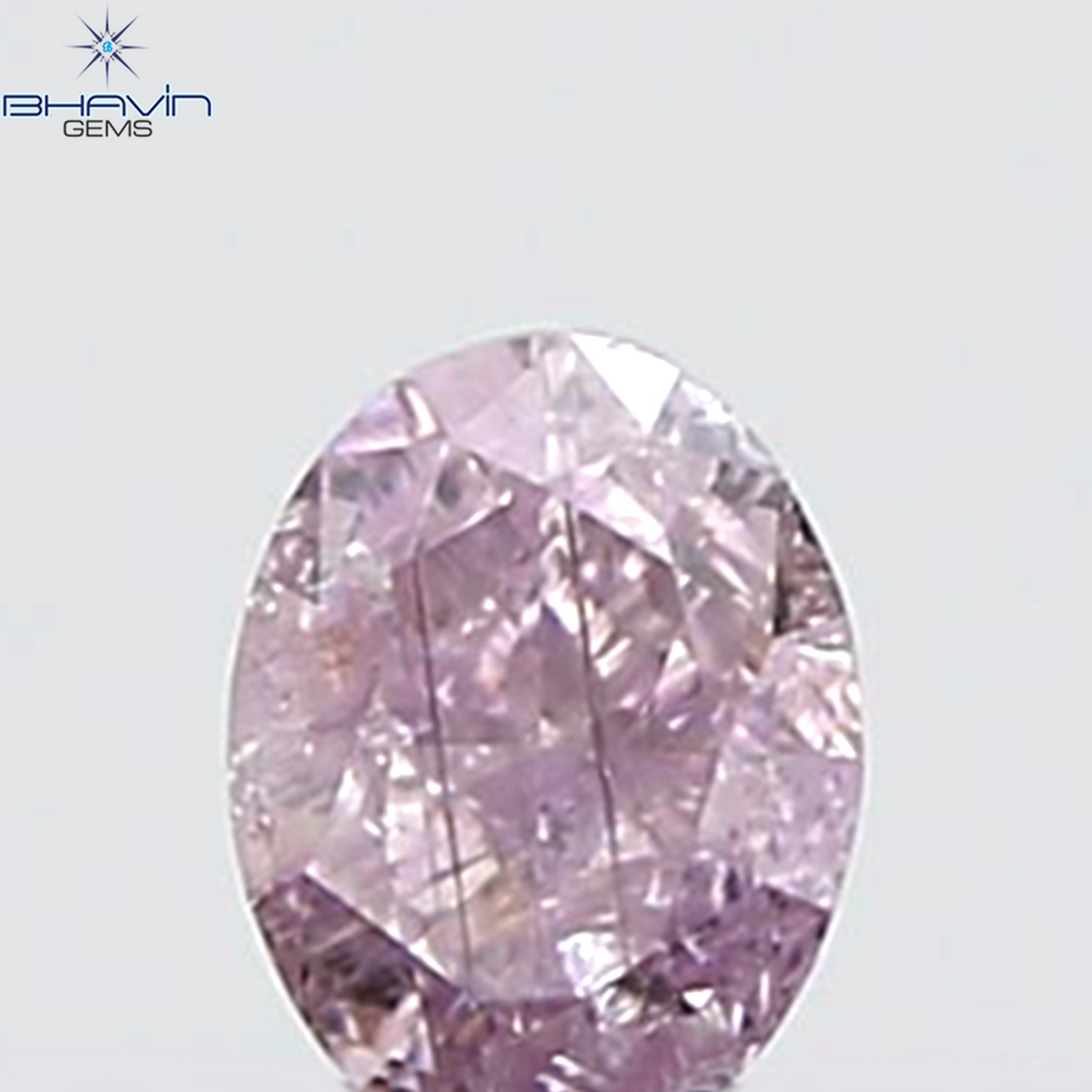 GIA Certified 0.27 CT Oval Shape Natural Diamond Purplish Pink Color I3 Clarity (4.34 MM)