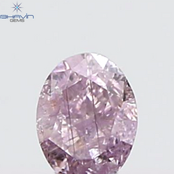 GIA Certified 0.27 CT Oval Shape Natural Diamond Purplish Pink Color I3 Clarity (4.34 MM)
