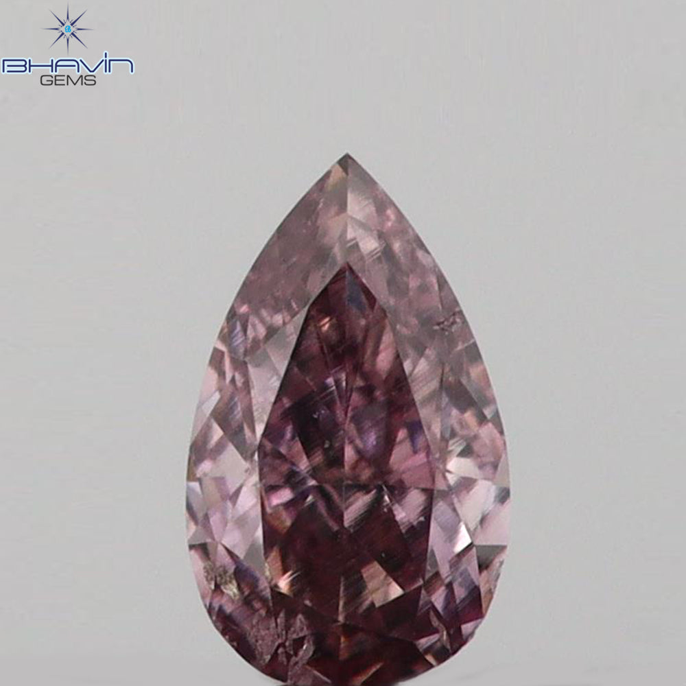 0.07 CT Pear Shape Natural Diamond Pink Color SI1 Clarity (3.52 MM)